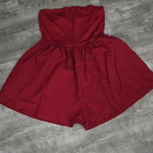 SHEIN Red Strapless Romper